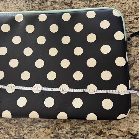 Studio C Black White Polka Dot Padded Laptop Tablet Sleeve Case Exterior Pocket - Picture 4 of 9